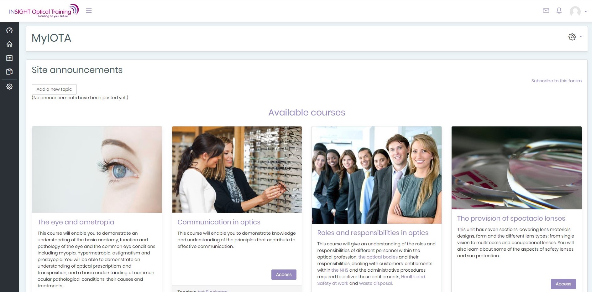 How our courses are delivered Insight Optical Training